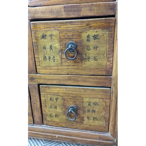 378 - CHINESE STYLE APOTHECARY CHEST, with fifteen drawers, 87cm W x 46cm D x 109cm H.