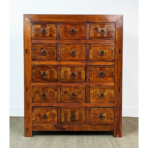 379 - CHINESE STYLE APOTHECARY CHEST, with fifteen drawers, 87cm W x 46cm D x 109cm H.