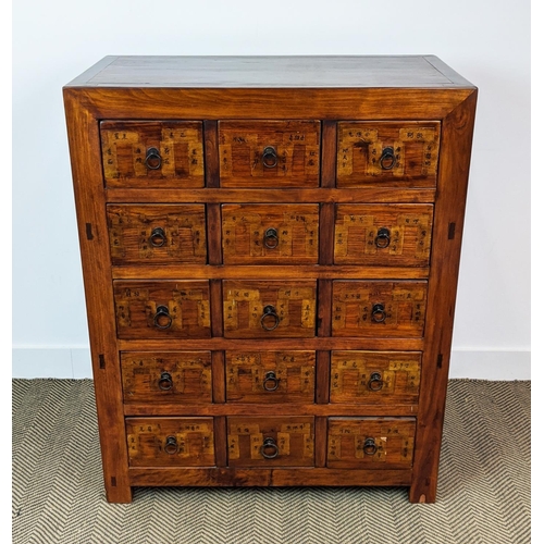 379 - CHINESE STYLE APOTHECARY CHEST, with fifteen drawers, 87cm W x 46cm D x 109cm H.