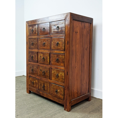 379 - CHINESE STYLE APOTHECARY CHEST, with fifteen drawers, 87cm W x 46cm D x 109cm H.