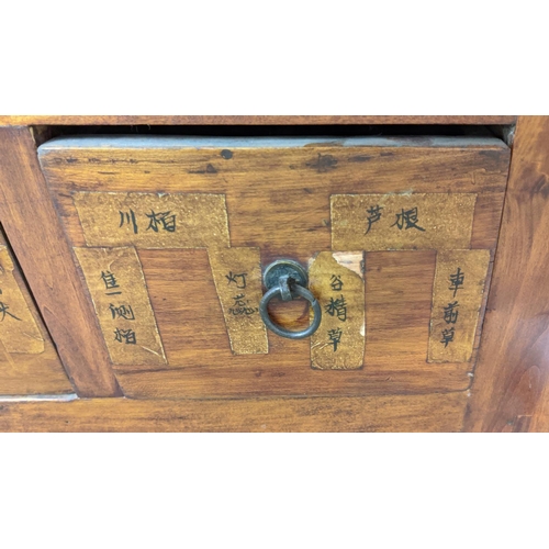 379 - CHINESE STYLE APOTHECARY CHEST, with fifteen drawers, 87cm W x 46cm D x 109cm H.