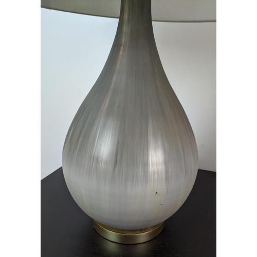 383 - ARTERIORS TABLE LAMPS, a pair, with grey shades, each lamp approx 80cm tall overall including shades... 