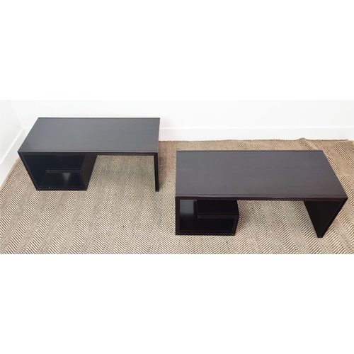 305 - BAKER FURNITURE THOMAS PHEASANT LOW TABLES, a pair, 91.5cm x 40.5 x 346.5cm.