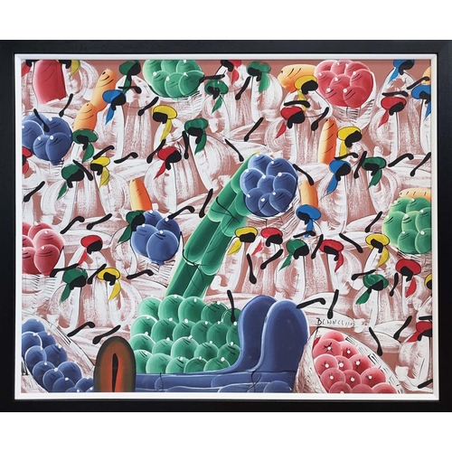 31 - 20TH CENTURY HAITIAN SCHOOL, 'Market Scene', oil on board, 92cm x 63cm, framed, together with four o... 