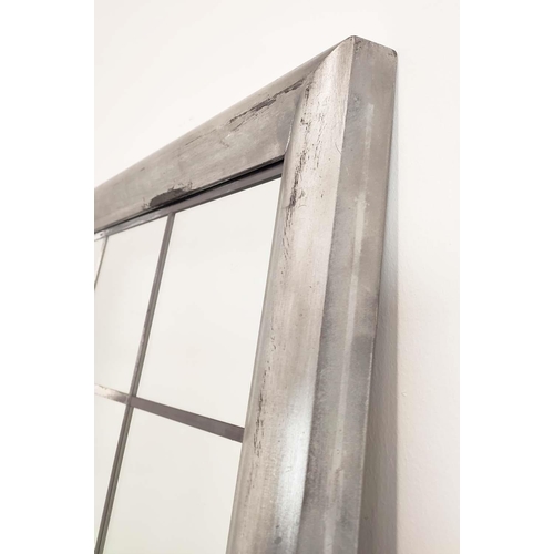 336 - FLOOR STANDING MIRROR, in a silvered frame, 189cm H x 75cm.