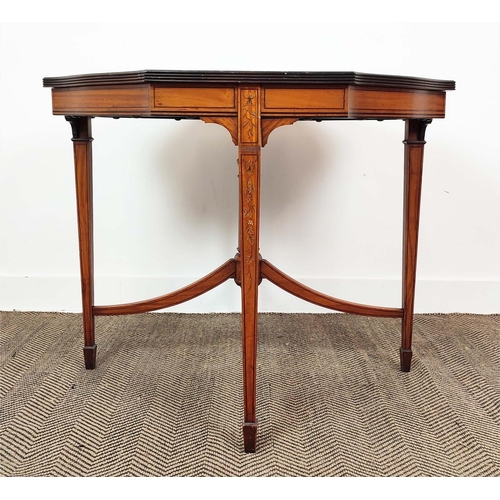 88 - CENTRE TABLE, Edwardian satinwood and penwork marquetry, circa 1905 with shaped octagonal top, 73cm ... 