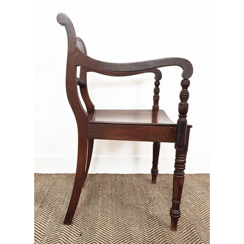 89 - DINING CHAIRS, a set of eight, Regency mahogany, circa 1820, including two armchairs, with hard seat... 