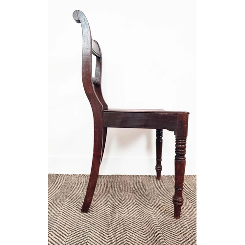 89 - DINING CHAIRS, a set of eight, Regency mahogany, circa 1820, including two armchairs, with hard seat... 