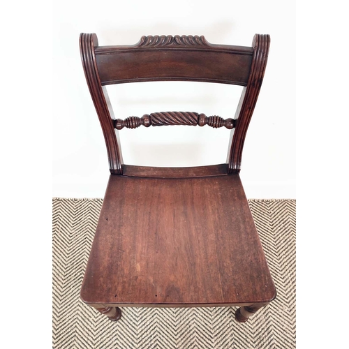 89 - DINING CHAIRS, a set of eight, Regency mahogany, circa 1820, including two armchairs, with hard seat... 