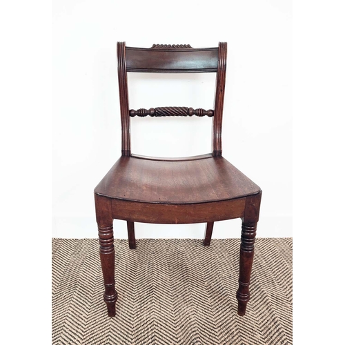 89 - DINING CHAIRS, a set of eight, Regency mahogany, circa 1820, including two armchairs, with hard seat... 