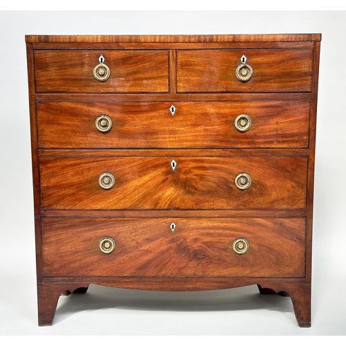 103 - SCOTTISH HALL CHEST, early 19th century Regency flame mahogany of adapted shallow proportions with t... 