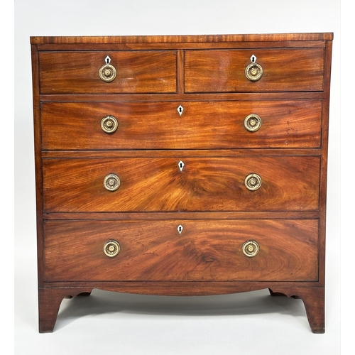 103 - SCOTTISH HALL CHEST, early 19th century Regency flame mahogany of adapted shallow proportions with t... 