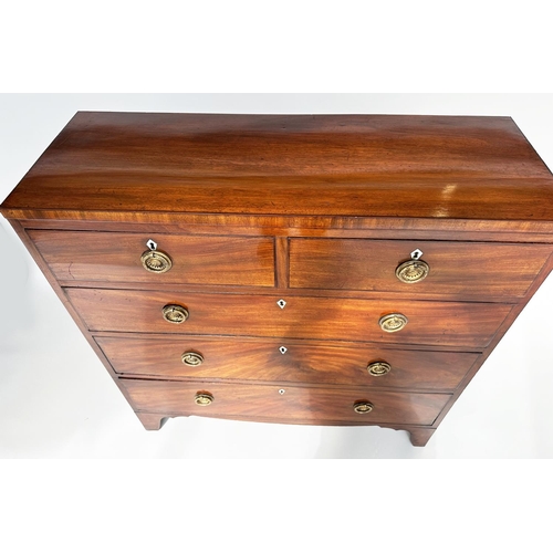 103 - SCOTTISH HALL CHEST, early 19th century Regency flame mahogany of adapted shallow proportions with t... 