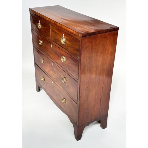 103 - SCOTTISH HALL CHEST, early 19th century Regency flame mahogany of adapted shallow proportions with t... 