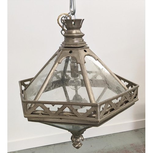 181 - HANGING LANTERNS, three of hexagonal form, each approx 45cm H. (3)