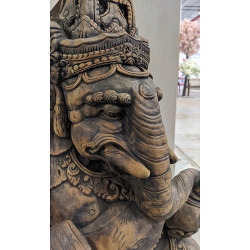 320 - SCULPTURAL GANESH, composite stone, 91cm H approx.