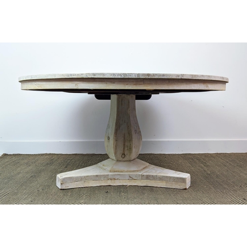 382 - CENTRE TABLE, the circular top on a column base, 62cm H x 120cm W.