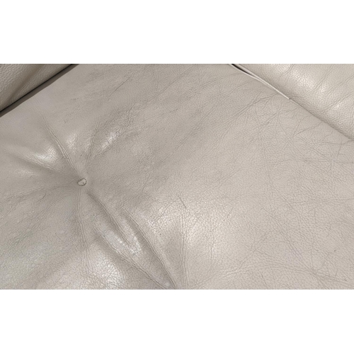 396 - ROCHE BOBOIS SOFA, white leather finish, 315cm x 245cm x 96cm H at tallest.