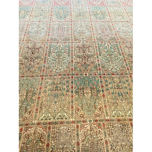 63 - FINE PURE SILK HEREKE DESIGN CARPET, 430cm x 292cm.