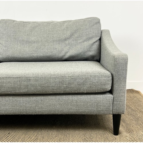 358 - SOFA, grey fabric, contemporary design, 205cm W x 72cm H x 90cm D.