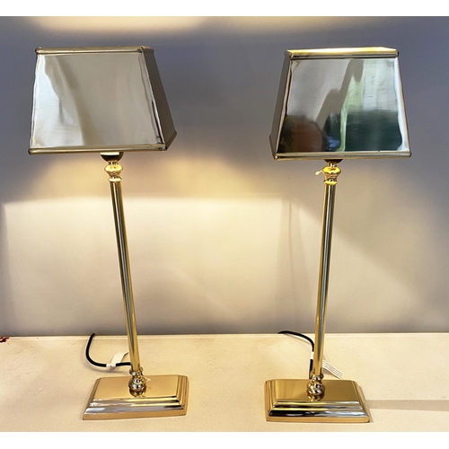 343 - TABLE LAMPS, a pair, gilt metal, 59cm H x 18cm W. (2)