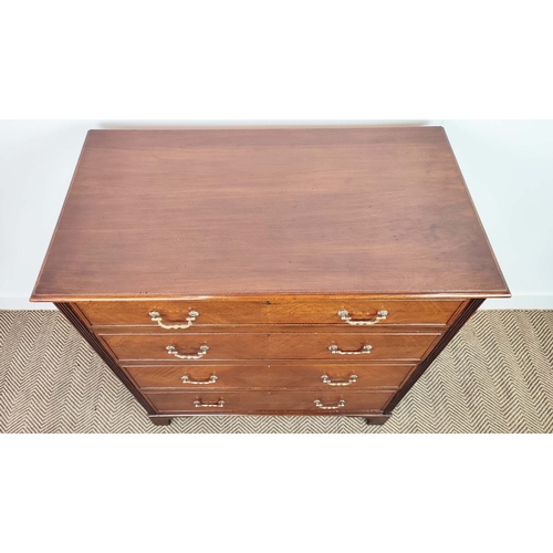 144 - CHEST, Georgian Revival mahogany, circa 1900, containing four drawers, 99cm H x 91cm x 50cm.