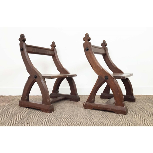 139 - GOTHIC REVIVAL CHAIRS, a pair, Victorian oak, 79cm H x 59cm W x 44cm D. (2)