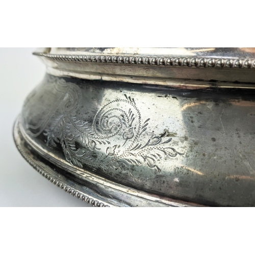 15 - CAKE STAND, Victorian silver plated and mirrored, 51cm diam x 13cm H.