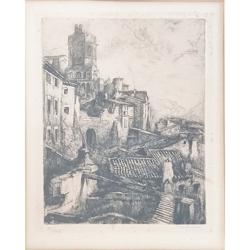 32 - PIERRE-LOUIS MOREAU (French 1876-1960), Provenance', etching, signed and numbered, 54/102, 23cm x 17... 