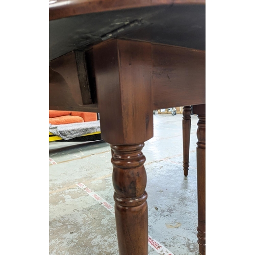 386 - EXTENDABLE DINING TABLE, French Provincial style, with three leaves and two drop ends, 269cm x 135cm... 