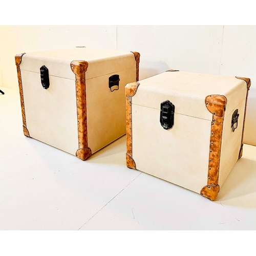 352 - TRUNKS, a graduated set of two, 48cm H x 48cm W x 48cm D. (2)