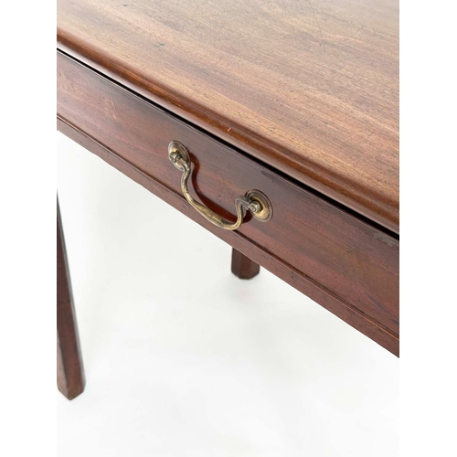 193 - WRITING TABLE, George III mahogany, rectangular with full width frieze drawer and inner chamferred, ... 