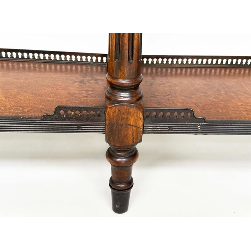 194 - HALL TABLE BY THEODORE ALEXANDER, French style mahogany, tooled leather and bronze mounted with gall... 