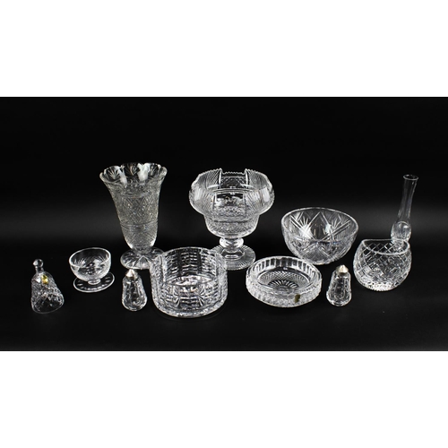 16 - A WATERFORD COLLECTION OF GLASSWARE, comprising pedestal fruit bowl, vase, various other bowls, slen... 
