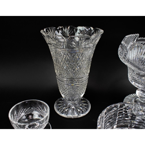 16 - A WATERFORD COLLECTION OF GLASSWARE, comprising pedestal fruit bowl, vase, various other bowls, slen... 