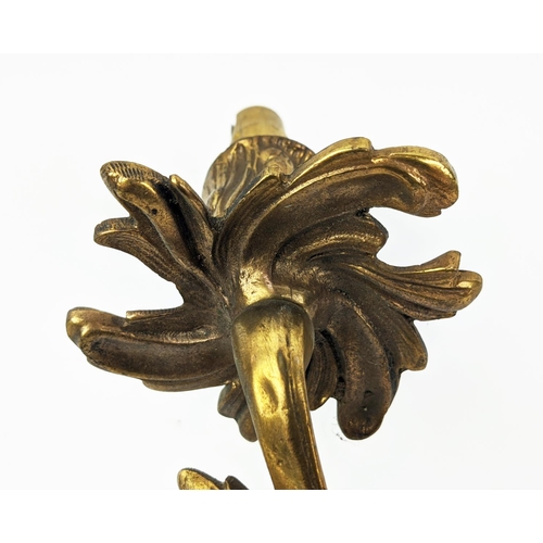 164 - WALL SCONCES, a pair, gilt metal, each with two branches, each 46cm W x 32cm H. (2)