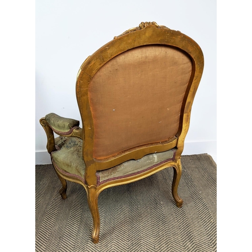 173 - FAUTIEULS, a pair, en suite with previous lot, each 76cm W x 102cm H, along with two side chairs to ... 