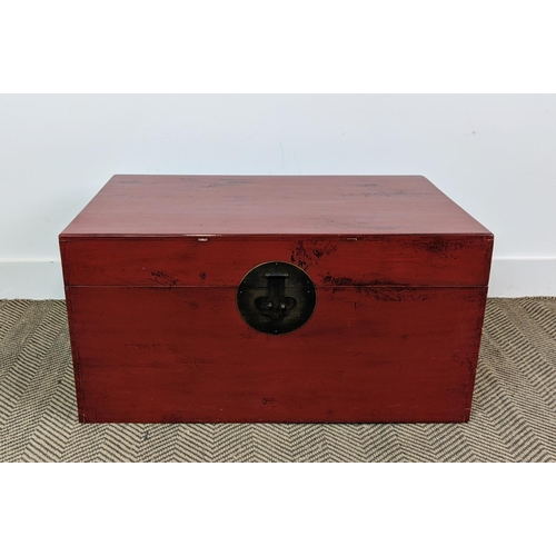 180 - OKA LACQUERED TRUNK, 39cm H x 78cm x 49cm.