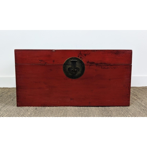 180 - OKA LACQUERED TRUNK, 39cm H x 78cm x 49cm.