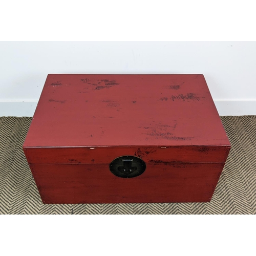 180 - OKA LACQUERED TRUNK, 39cm H x 78cm x 49cm.