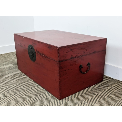 180 - OKA LACQUERED TRUNK, 39cm H x 78cm x 49cm.