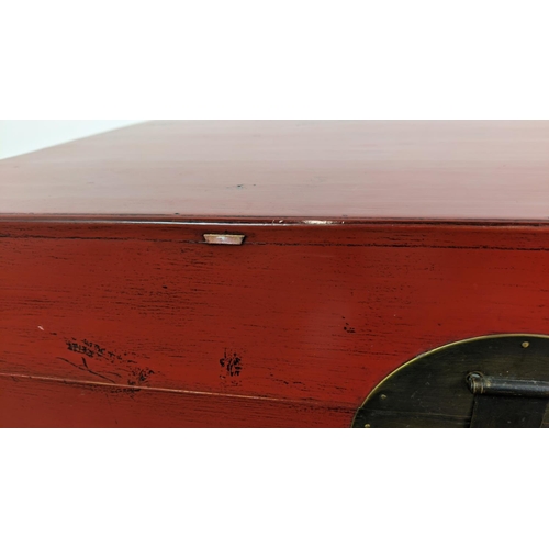 180 - OKA LACQUERED TRUNK, 39cm H x 78cm x 49cm.