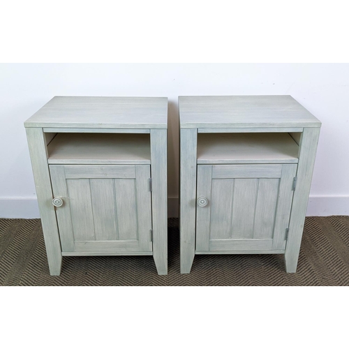 184 - NORDIC STYLE BEDSIDE CABINETS, a pair, 67cm H x 50cm x 40cm. (2)