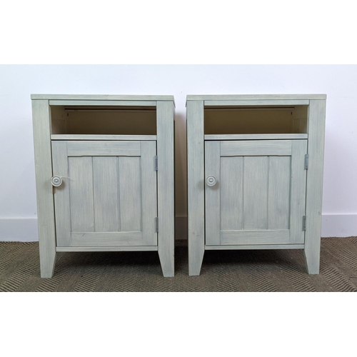 184 - NORDIC STYLE BEDSIDE CABINETS, a pair, 67cm H x 50cm x 40cm. (2)