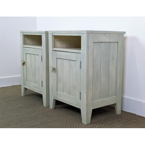 184 - NORDIC STYLE BEDSIDE CABINETS, a pair, 67cm H x 50cm x 40cm. (2)