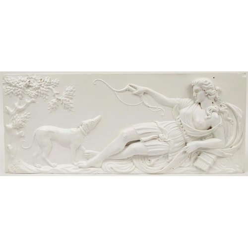 5 - PLASTER PLAQUE, neo-classical style, Roman Emperor and one other, 34cm D x 43cm L x 17cm W. (2)