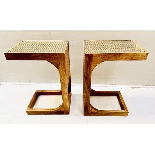 367 - SIDE TABLES, a pair, 1960s Danish style, 60cm H x 30cm W x 40cm D. (2)