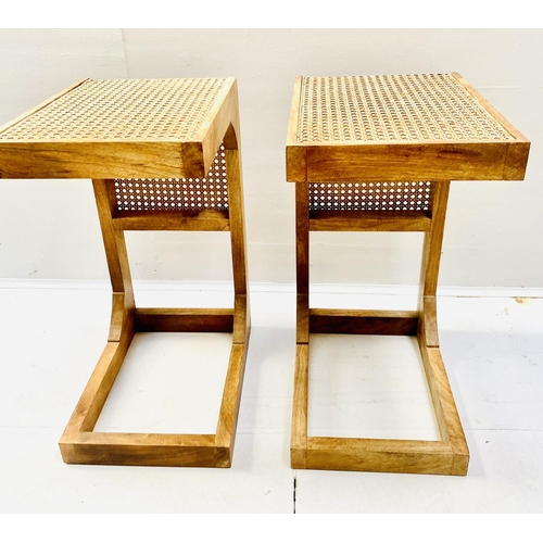 367 - SIDE TABLES, a pair, 1960s Danish style, 60cm H x 30cm W x 40cm D. (2)