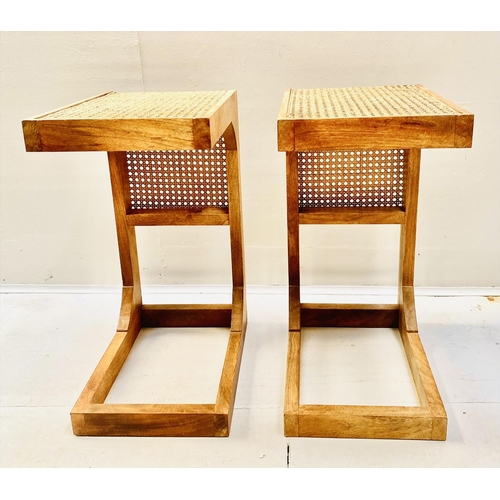 367 - SIDE TABLES, a pair, 1960s Danish style, 60cm H x 30cm W x 40cm D. (2)