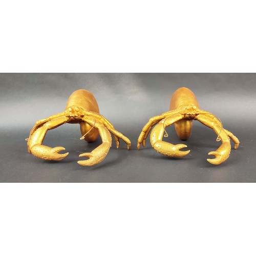 405 - SCULPTURAL HERMIT CRABS, a set of four, painted resin, 30cm L each approx. (4)